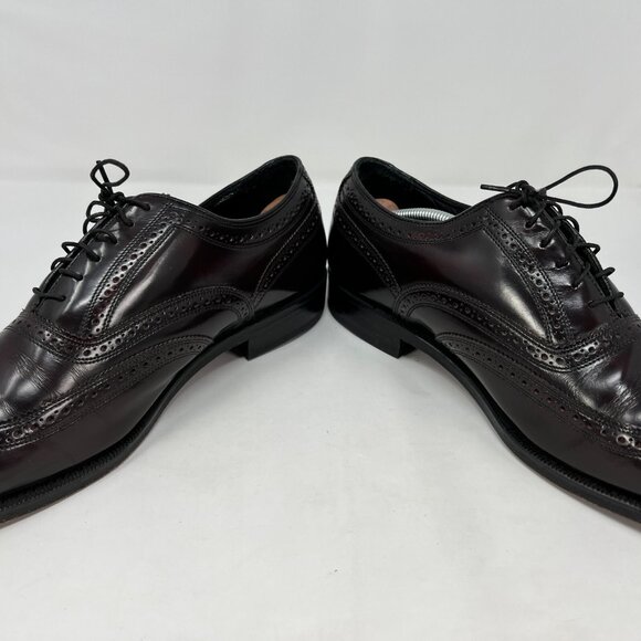 Florsheim Mens Lexington Burgundy Leather Wingtip Dress Shoes 30300 Size 9 EEE - Picture 5 of 11